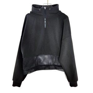 Icyzone Pullover Jacket Small Black Long Sleeve Fitness Mesh Panel Workout